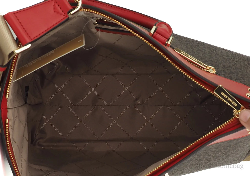Zip Tote Handbag Kors Signature Michael Large Travel Pvc Top South Flame North