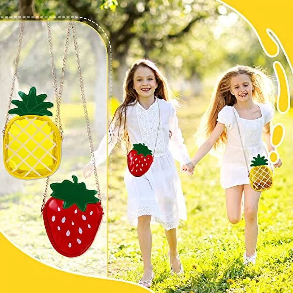 for Bag Strawberry Crossbody Purse Purse Fruit Bag Shoulder Gift Shape Lemon Wallet 4 Bag Watermelon Novelty Girl Set Mini Cute of Women Shoulder Fruit Bag Shoulder Pineapple