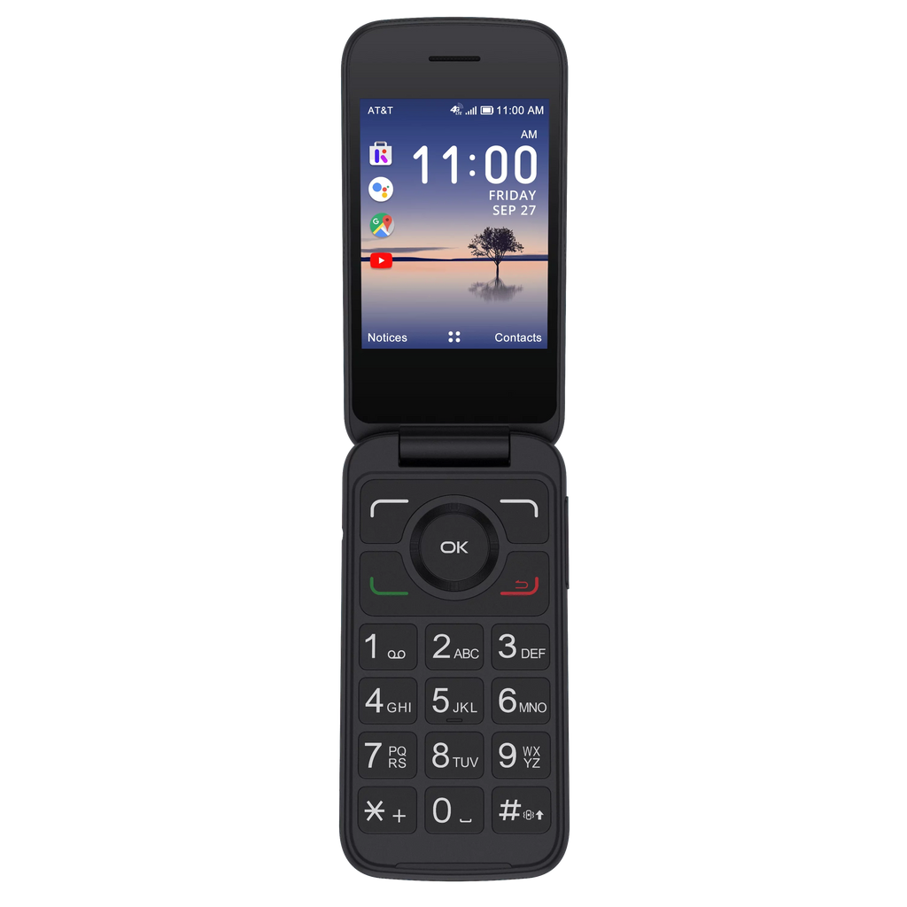 4GB, Alcatel, Black - Phone Prepaid SmartFlip AT&T