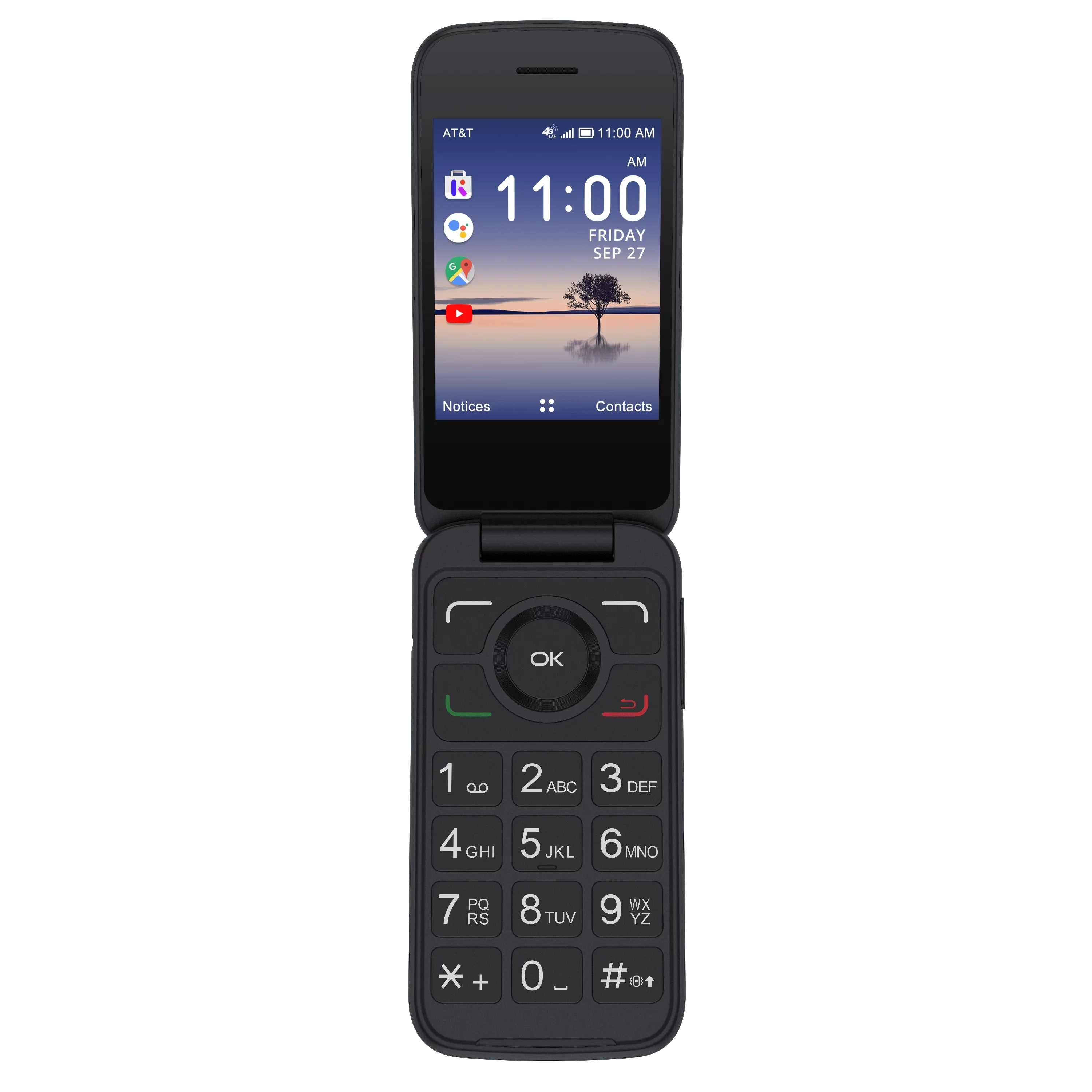 4GB, Alcatel, Black - Phone Prepaid SmartFlip AT&T