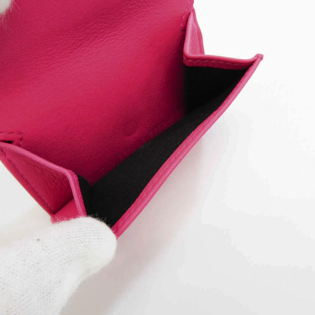 Women's (tri-fold) (Good) Pre-Owned Mini Balenciaga Wallet Wallet Paper Leather Pink 391446