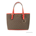 Logo (Dark Jet Sangria) Michael Travel Top-Zip Extra-Small Kors Tote Set Bag