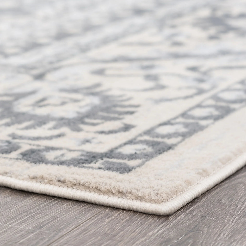 Madison 7' Traditional Tayse Rectangle Garlands x MDN3841 Dark 5' Medallion Rug Area Gray