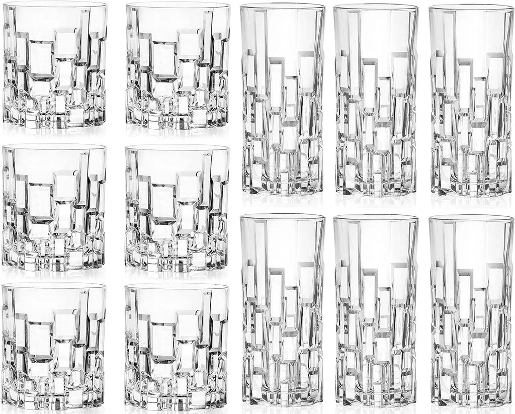 Glass oz 1 Count DOF Crystal oz, 12 Tumbler 11 Highball Drinkware Whiskey RCR Cristalleria Set Pack Italiana & 11.5 of