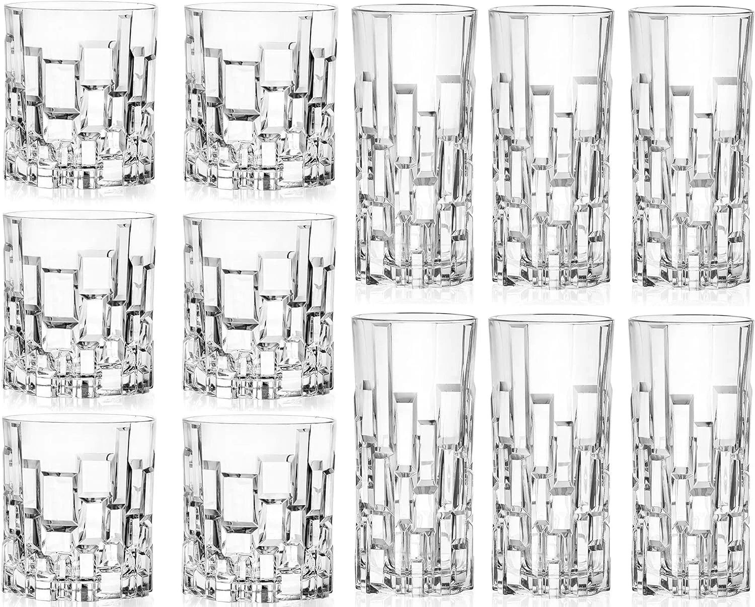 Glass oz 1 Count DOF Crystal oz, 12 Tumbler 11 Highball Drinkware Whiskey RCR Cristalleria Set Pack Italiana & 11.5 of