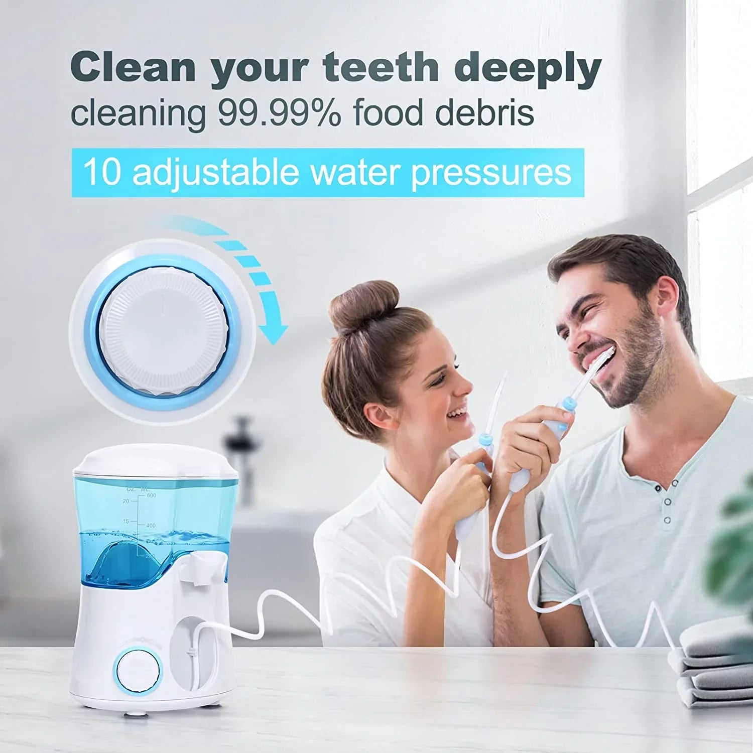 7 Braces for Teeth Multifunctional Dental Flosser Homgeek Tips Teeth Water with 10 White Cleaner Water Adjustable Pressure