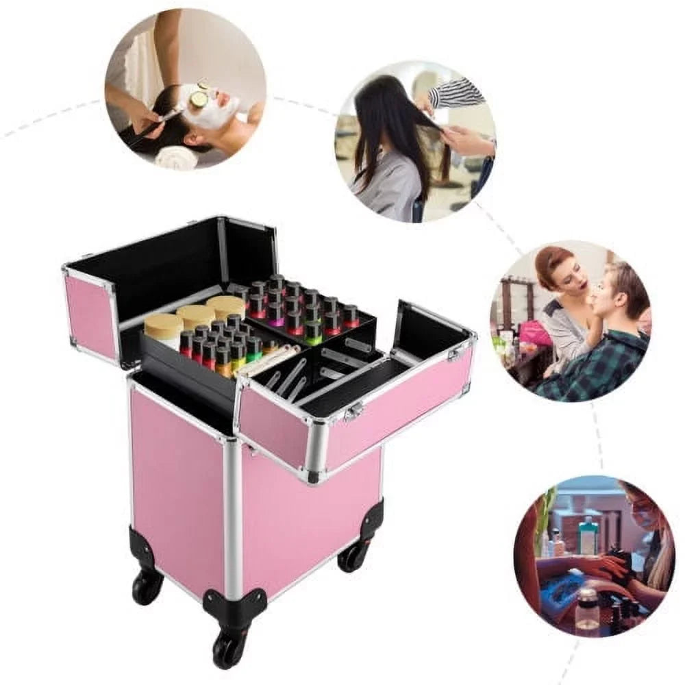 Case Makeup Trolley Space Extendable Storage Large Cosmetic Box Rolling Train