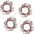 Berry Berry Farmhouse Pip Home Decorations Cream Christmas (Size: ¨C Red 7" Rustic Wreaths 4 Candle And Diam) Centerpiece Pack Decor Artificial Small Rings For And Of