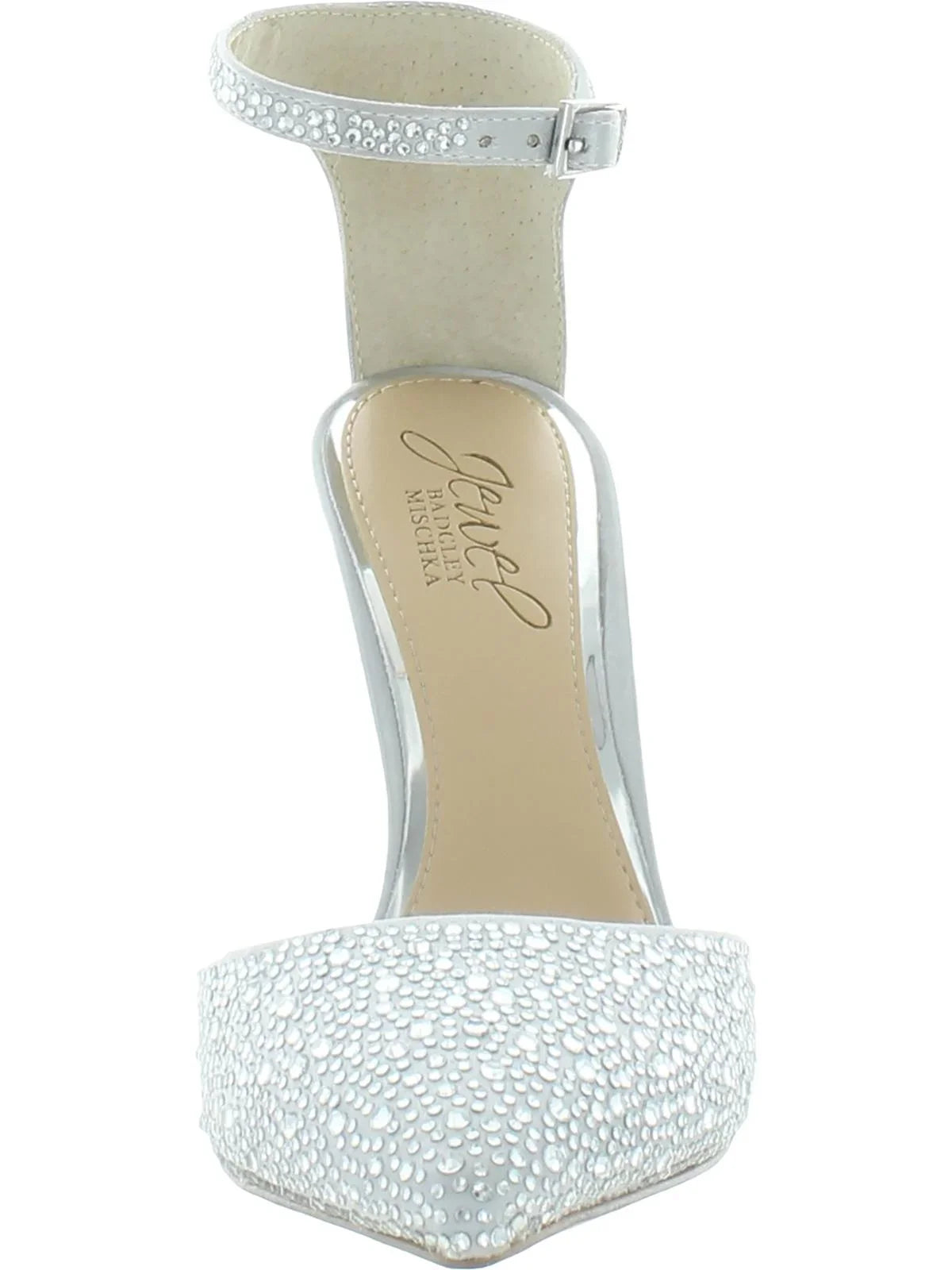 Womens Badgley Mischka Evening Boston Dress Pumps Satin Jewel