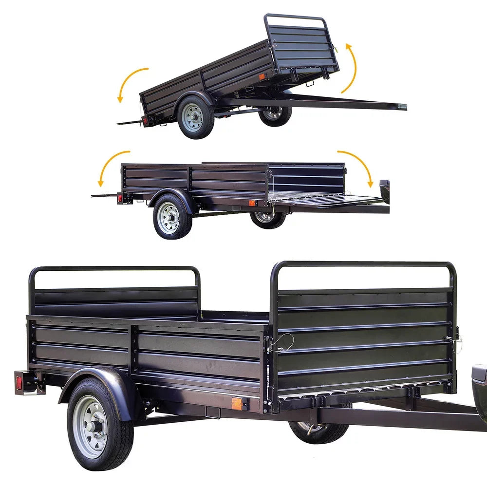 Powder-Coated) ft. 5 Utility 7 Trailer Purpose ft. x (Black Multi