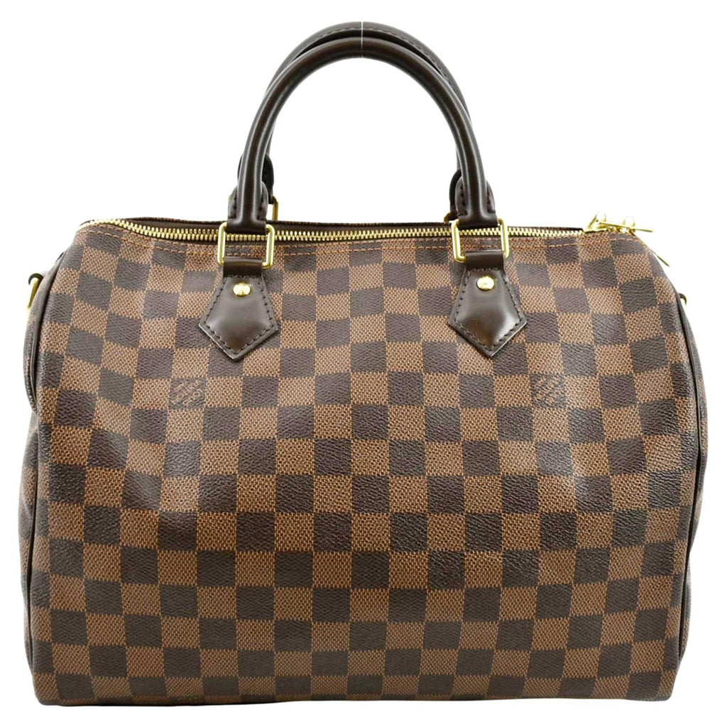 Shoulder Speedy LOUIS Pre-owned Bag Damier Ebene Bandouliere Brown VUITTON 30