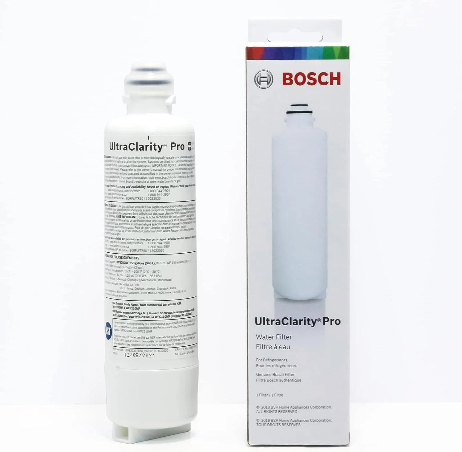 Pack Water Filter, REPLFLTR55 Pro Bosch of RA450022, 4 BORPLFTR50,BORPLFTR55, UltraClarity Replacement/Compatible