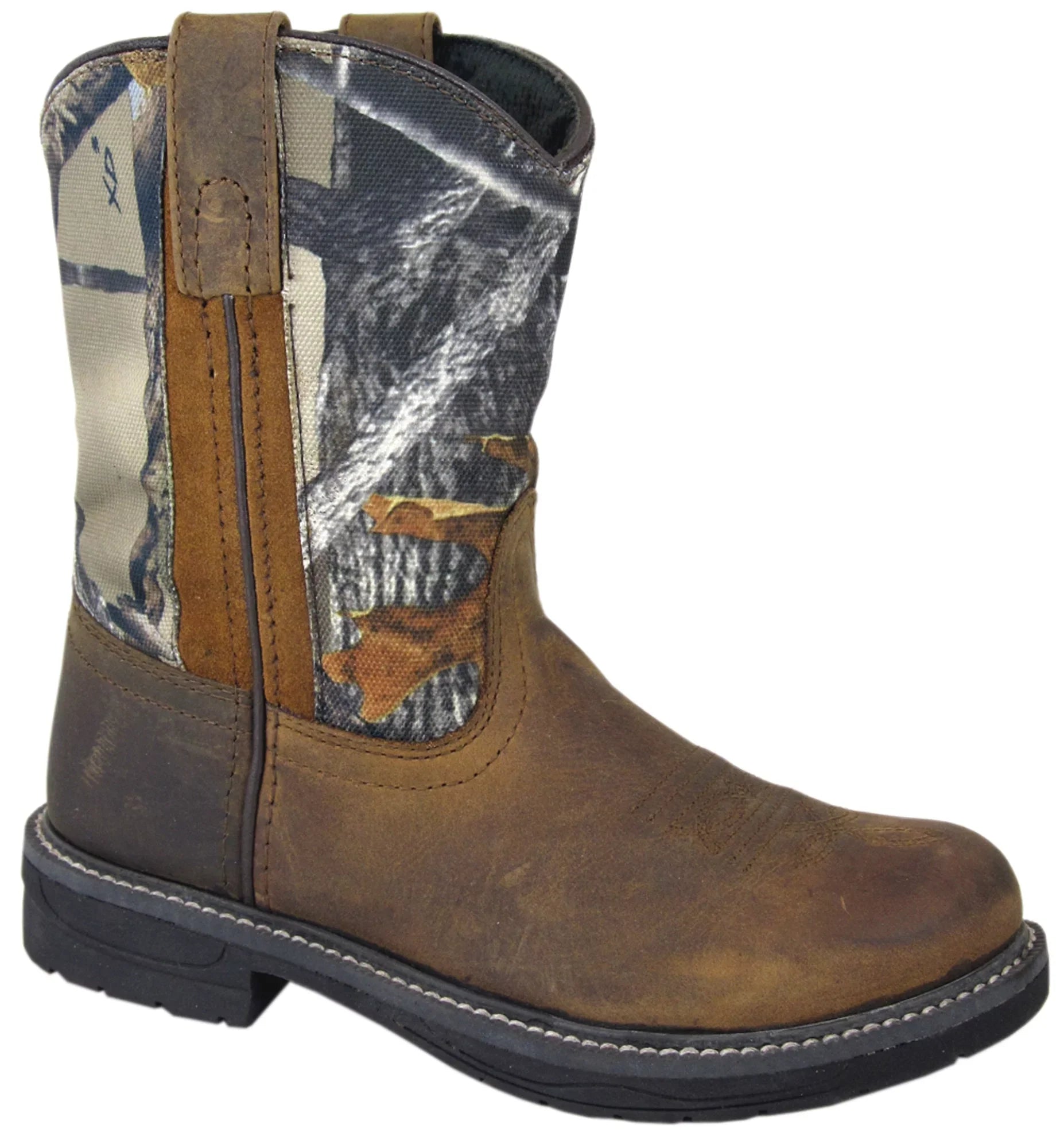 US D(M) Mountain Smoky Western Buffalo 3.5 Boys' Brown Round Wellington Toe Boot