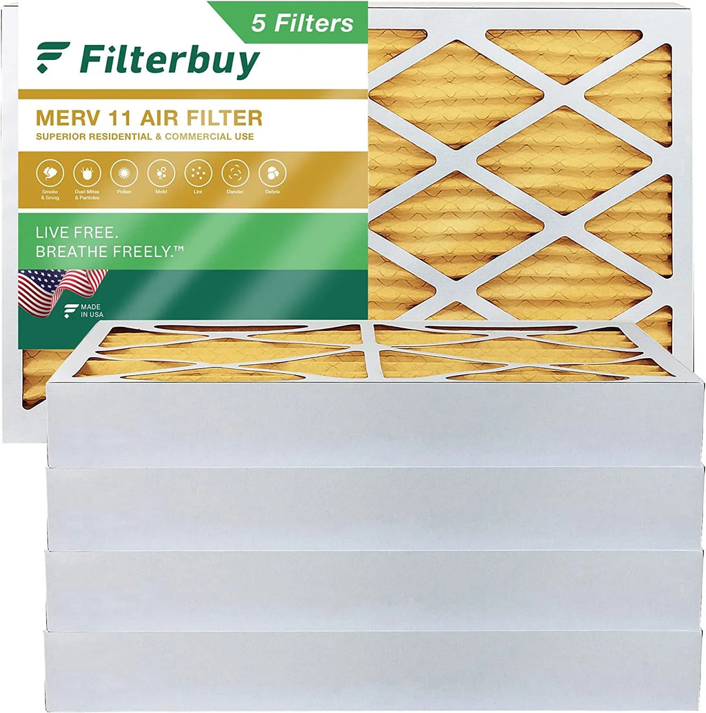 HVAC Furnace AC Pleated 11 Filterbuy MERV (5-Pack) Filters Air 10x25x4