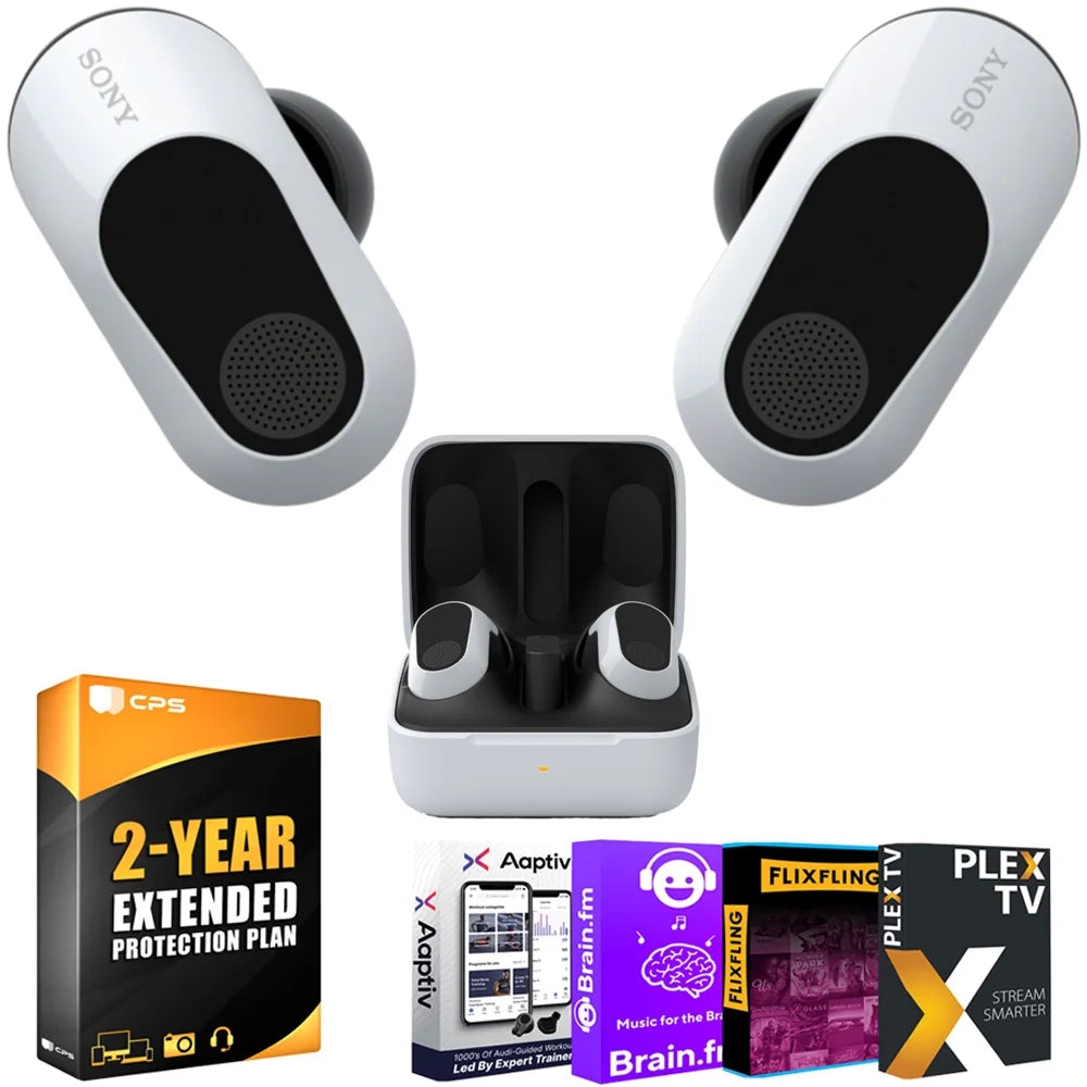 Earbuds, Buds Audio WFG700N/W Noise and YR Truly Essentials CPS Sony Wireless Protection Enhanced White 2 Software Bundle with Pack INZONE Cancelling Gaming