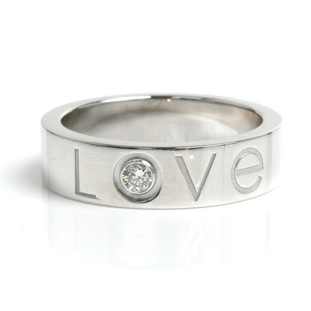 K18WG Love (Good) 1P Size Pre-Owned Gold Cartier Women's Edition Ring CARTIER 2006 55 14.5 9.8g White Diamond Limited