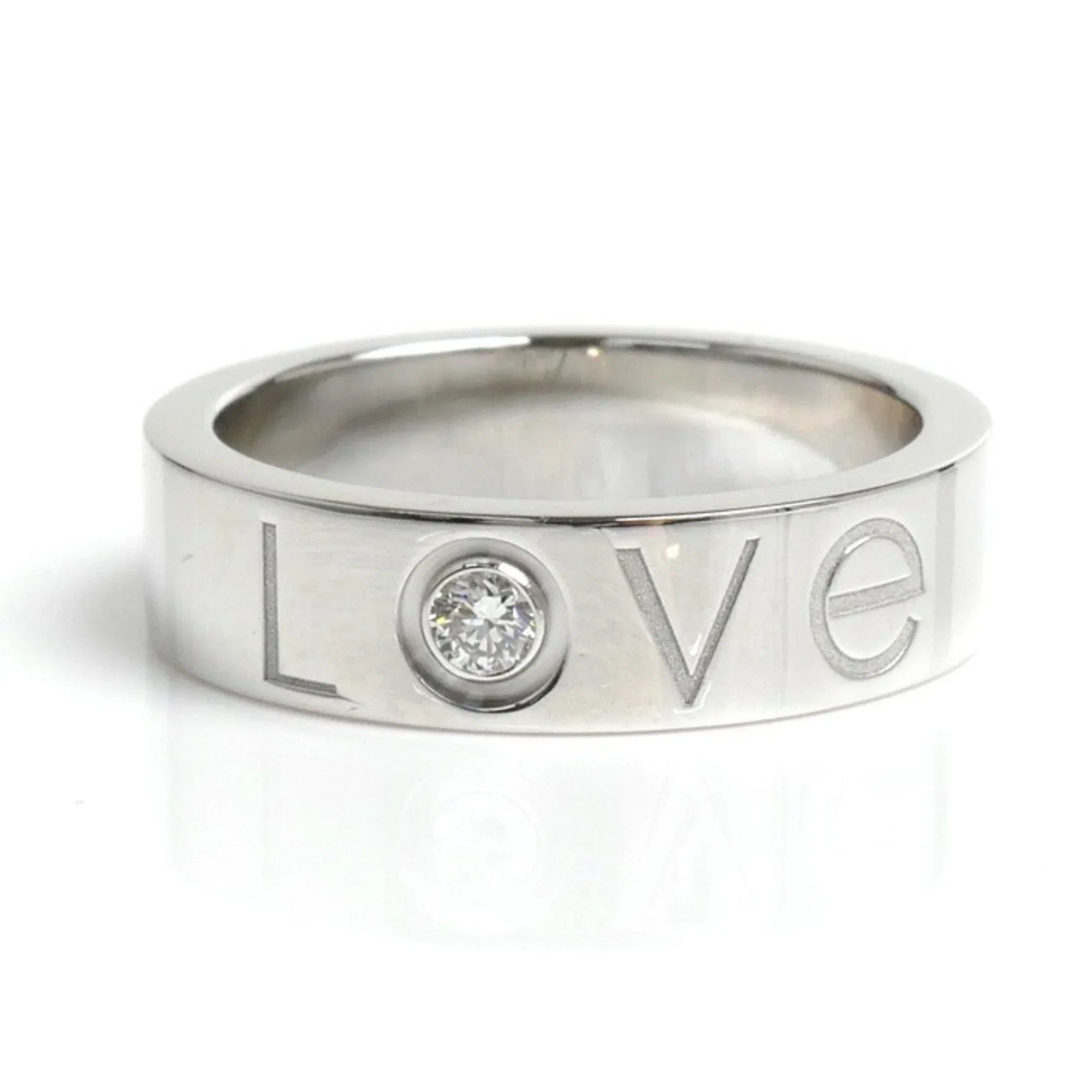 K18WG Love (Good) 1P Size Pre-Owned Gold Cartier Women's Edition Ring CARTIER 2006 55 14.5 9.8g White Diamond Limited