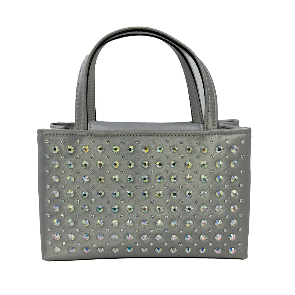 Tote Crystal Platinum Grey Sam - Spade Fabric Mini Icon Kate Embellished