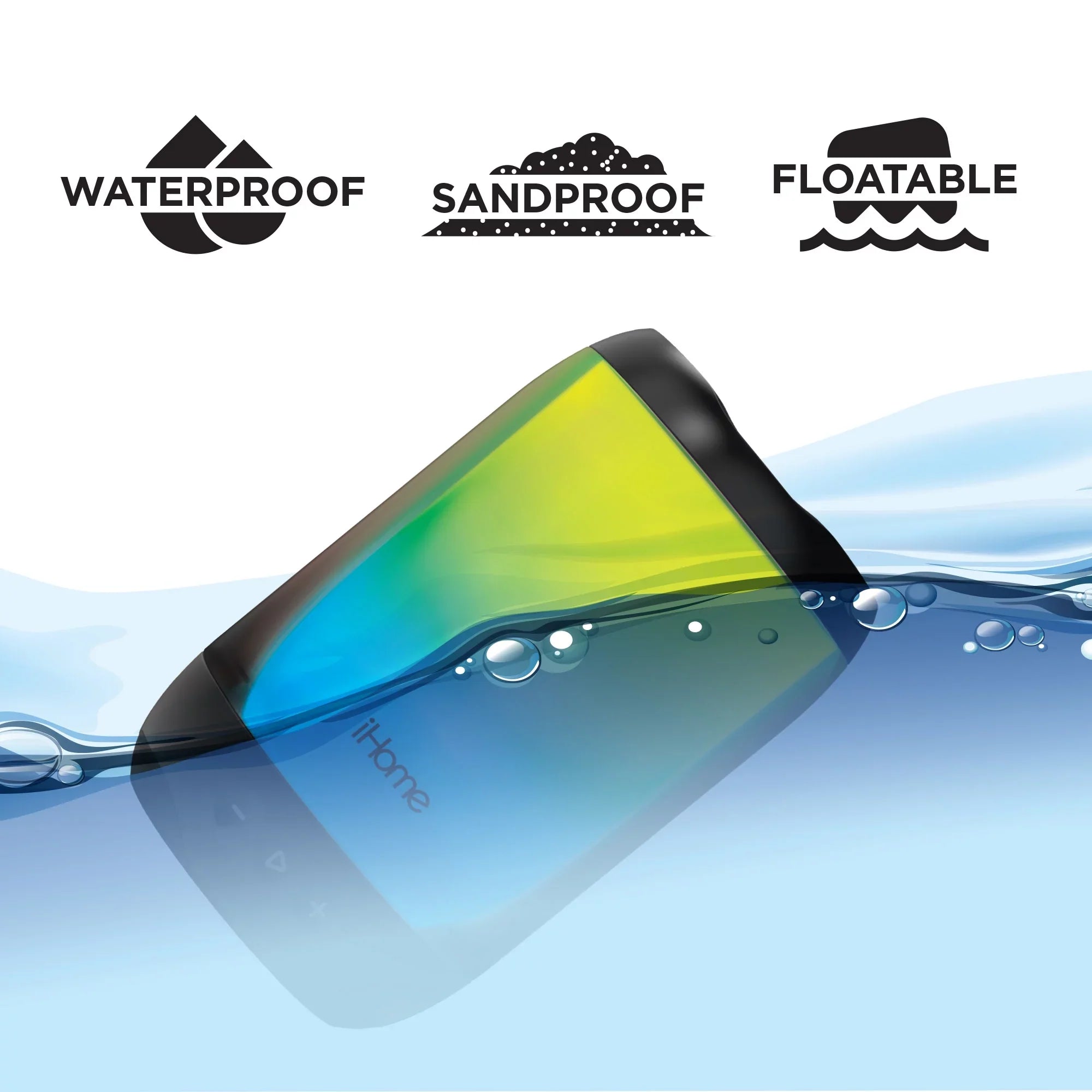 Waterproof Color Mega Play with Bluetooth + Battery Glow Rechargeable Changing iHome Speaker