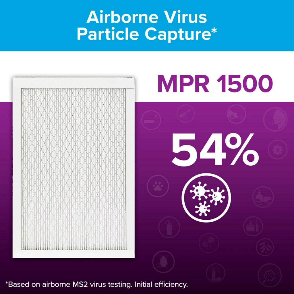 MERV Virus, Allergen, 14x20x1 1500 Filter Filtrete 1 MPR Filter, 12, Bacteria Air Smart