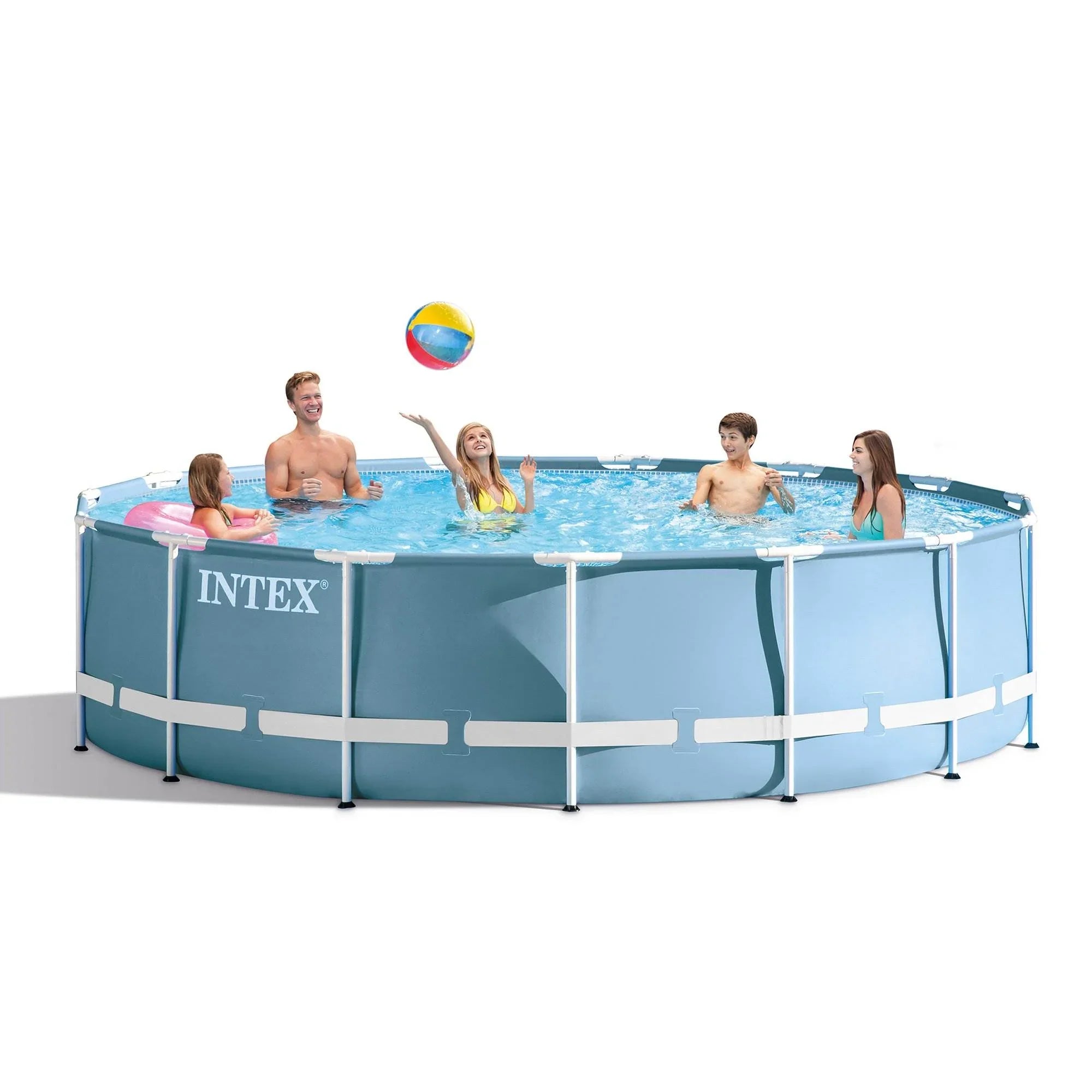 48 Set with & Inches Pump Feet Frame 15 Cover, Pool x Intex Prism (Used) Ladder,