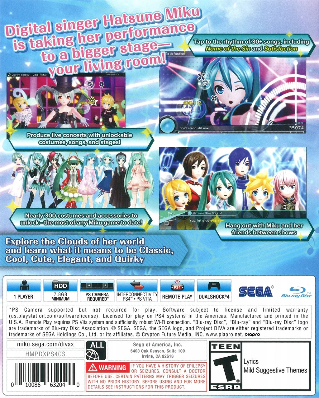 [Physical], 4, Miku: X, Diva Hatsune Project Sega, 010086632040 PlayStation