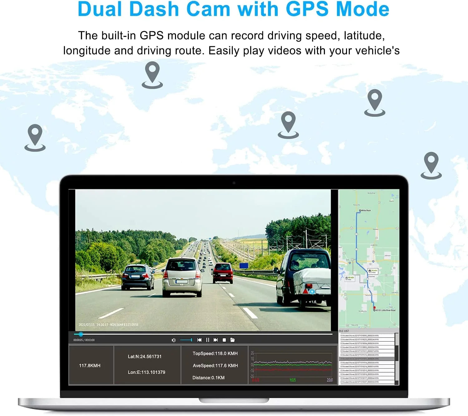 With Night Vision£¬GPS£¬Parking With Abask Inside 4K - Card Front 32GB Angle A8 Mode£¬G-Sensor£¬Loop 170¡ã/140¡ã - 1080P Recording£¬WDR cam Dashcam Dual and