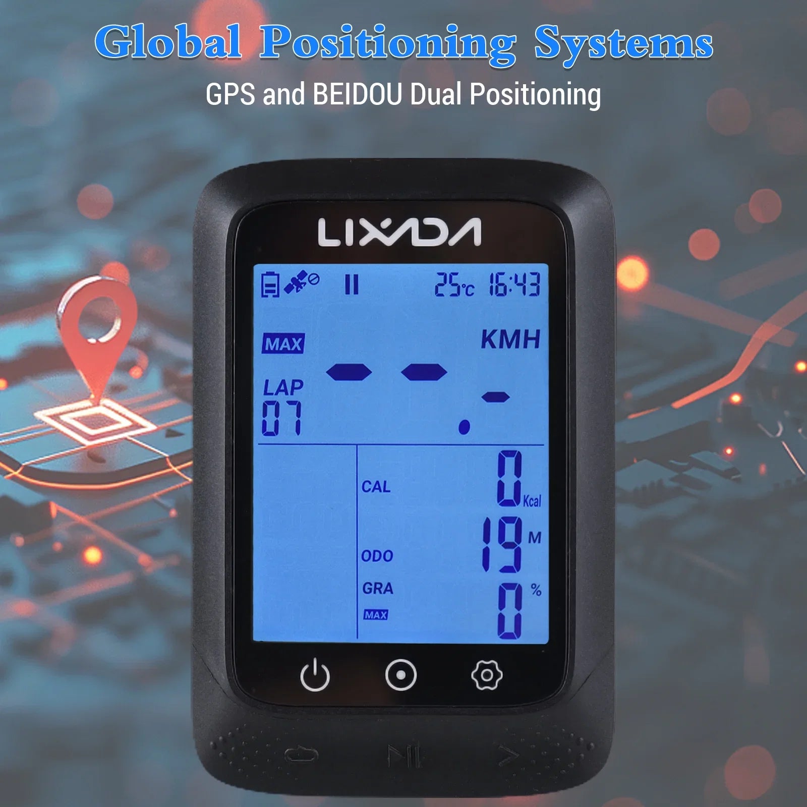 BT ANT+ Sensor Altitude Wireless Support 2.3in Waterproof Connectivity, APP Strava Aibecy with GPS Gradient, Bike and Computer