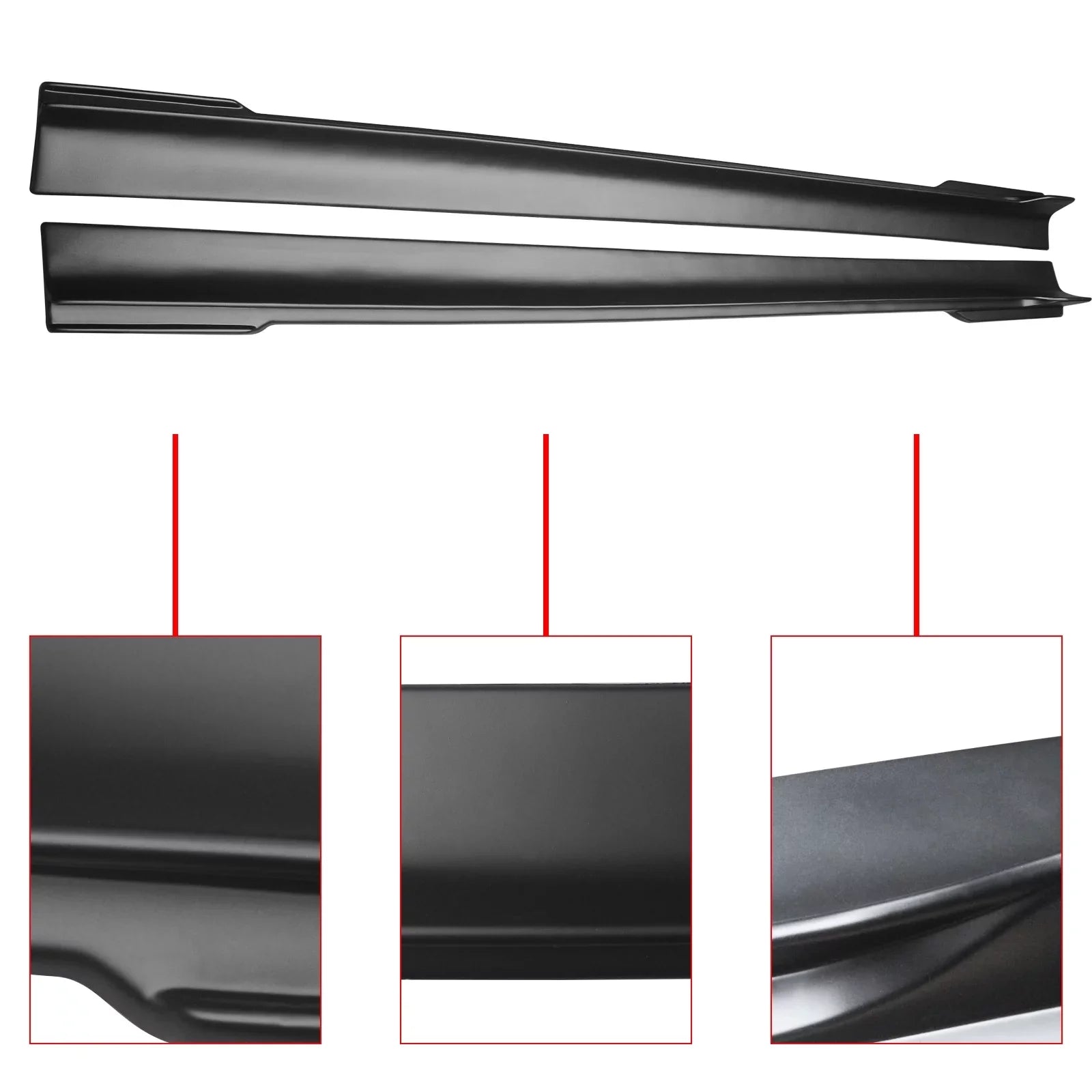 Matte NINTE 2011-2023 2PCS Extension Skrits Side 300 Chrysler for Black Panel Rocker