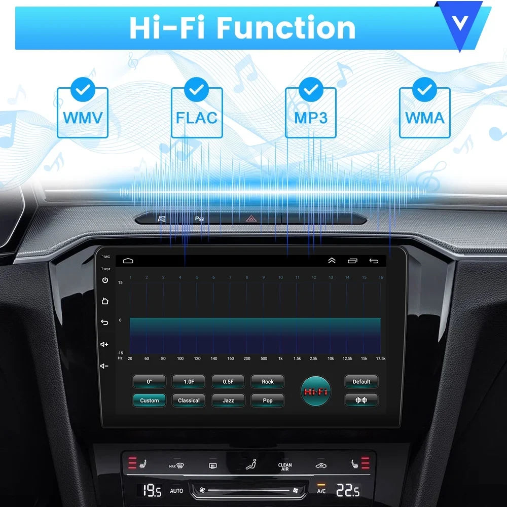 Car 2007-2012 WIFI Radio Carplay Android 12 Touchscreen 2+32G Auto Stereo HD Cable, Wireless Podofo GPS USB AHD 1080P 9'' Toyota Camera Bluetooth Android for RAV4 Hifi FM Mirror Backup Link