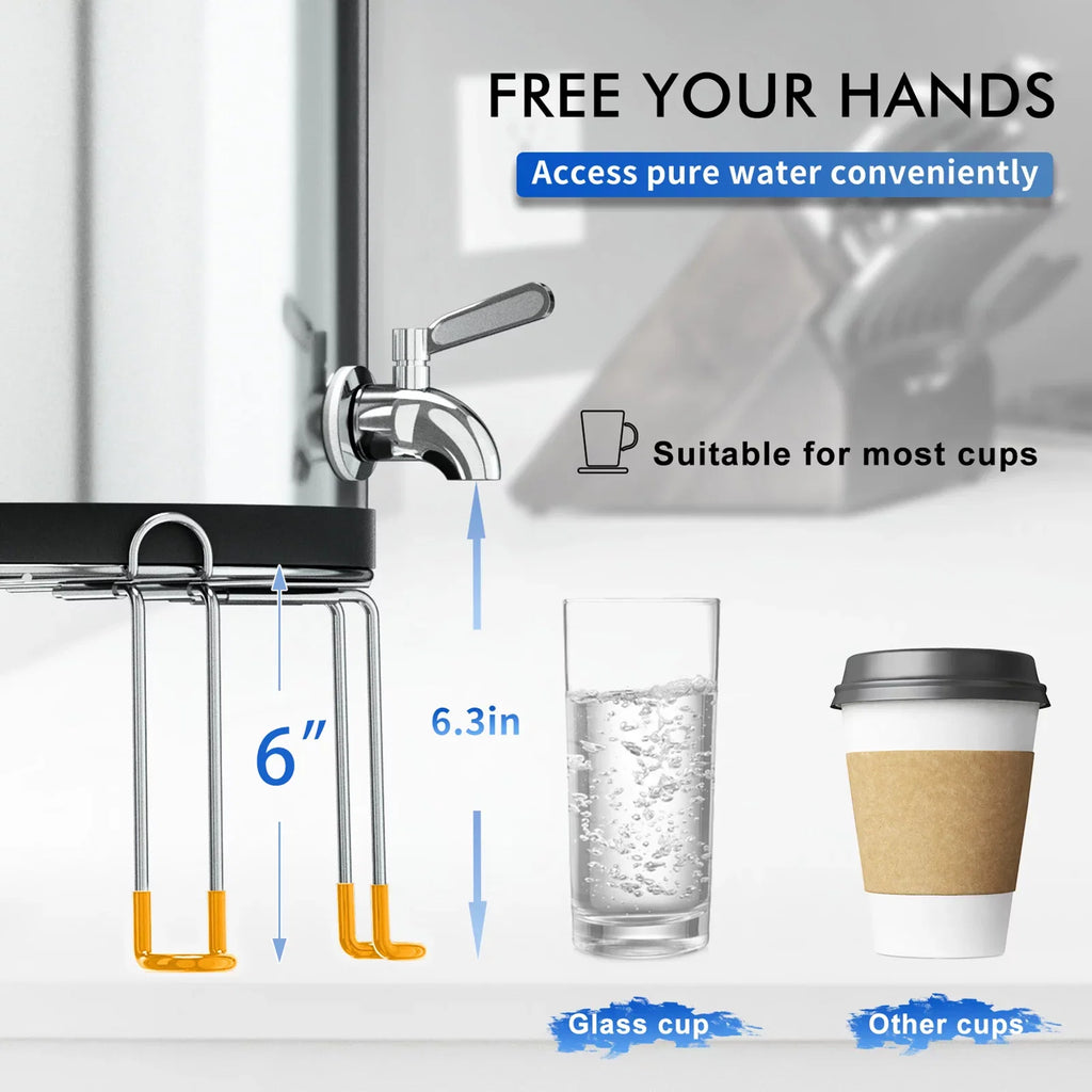 Fed 6 Replacement Stainless Inch Stand x Countertop Gravity Detachable Stand Dispenser Filter 9.5 Filter Anself Steel Bucket for