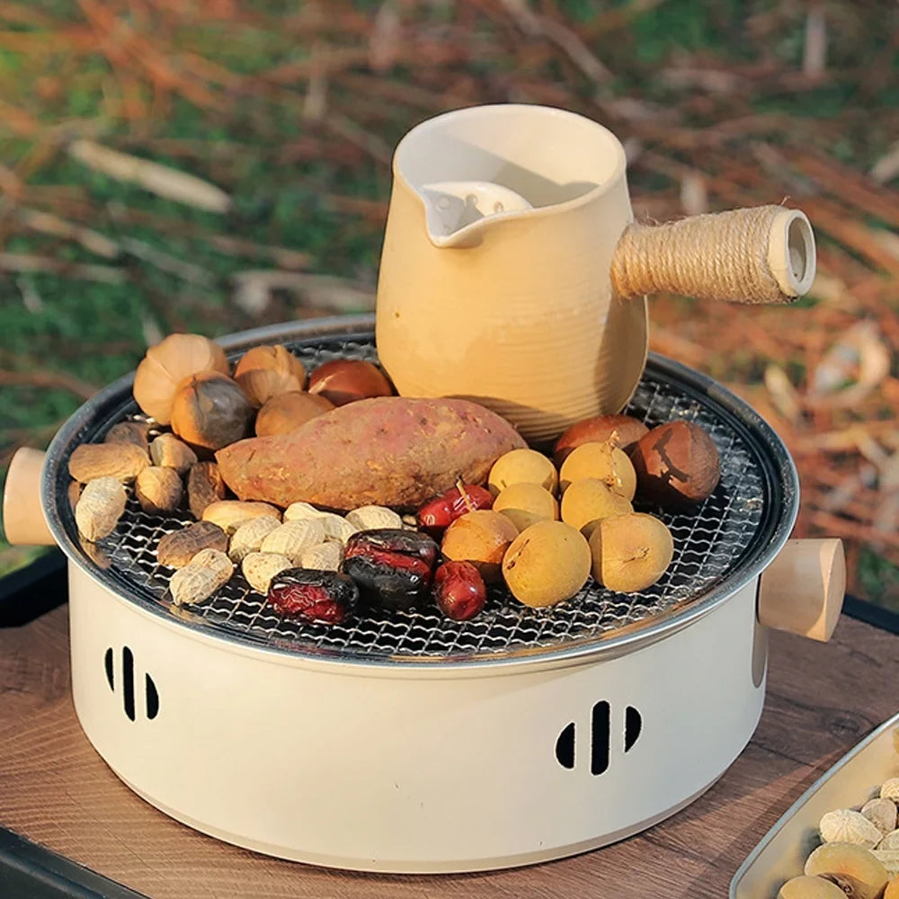 for Portable BBQ Grill, Walmeck Travel and Grill Stainless Charcoal Steel Split Camping