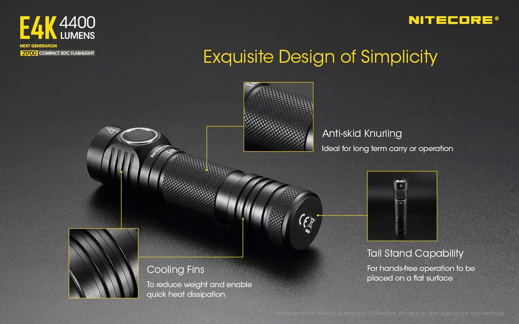 Flashlight generation NITECORE Lumens Combo: Light E4K 4400 -380 w/Tini Keychain Lumens - Copper Next