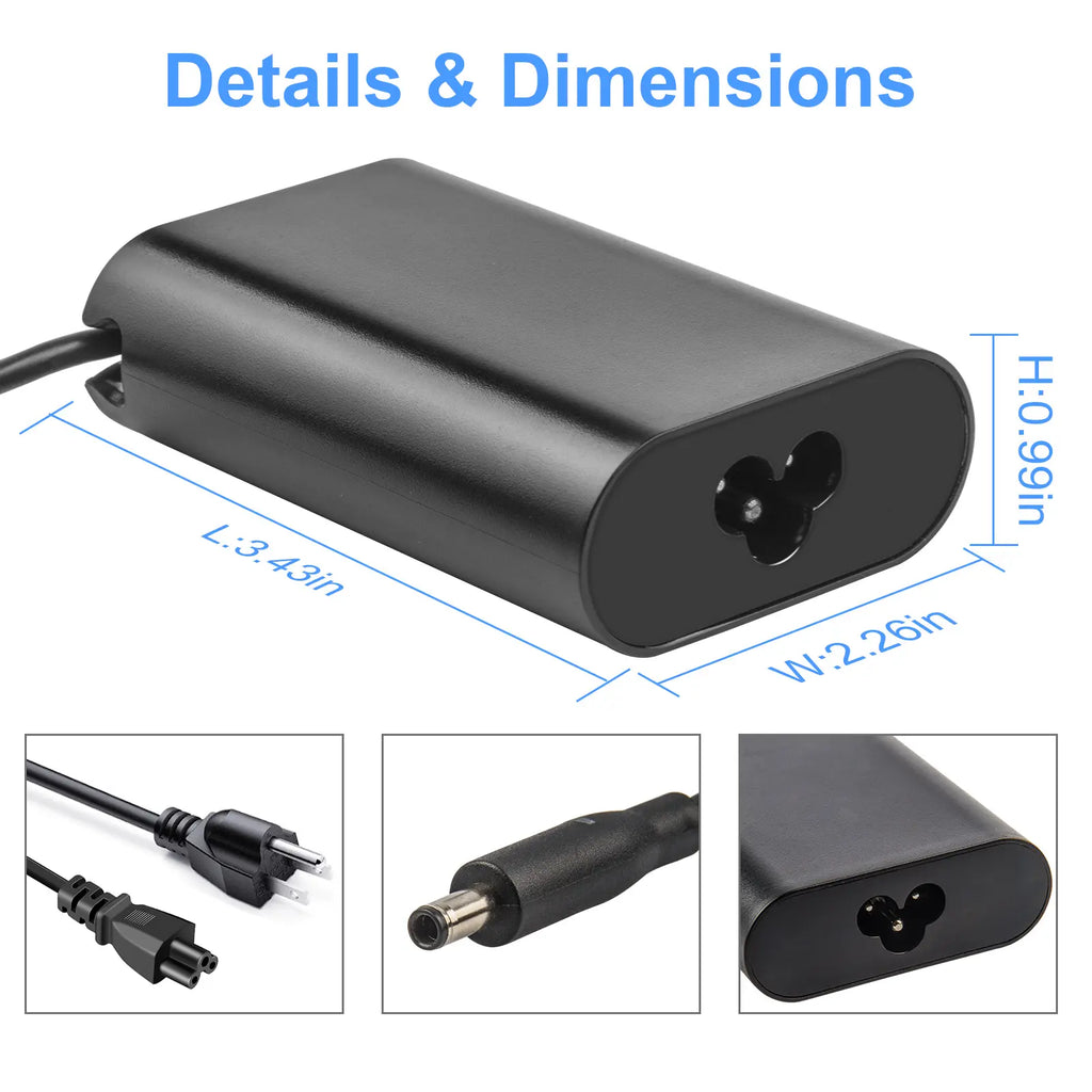 Charger AC for XPS Laptop US 9350 9360 9343 Dell 9333 13 Adapter LA45NM121 65W