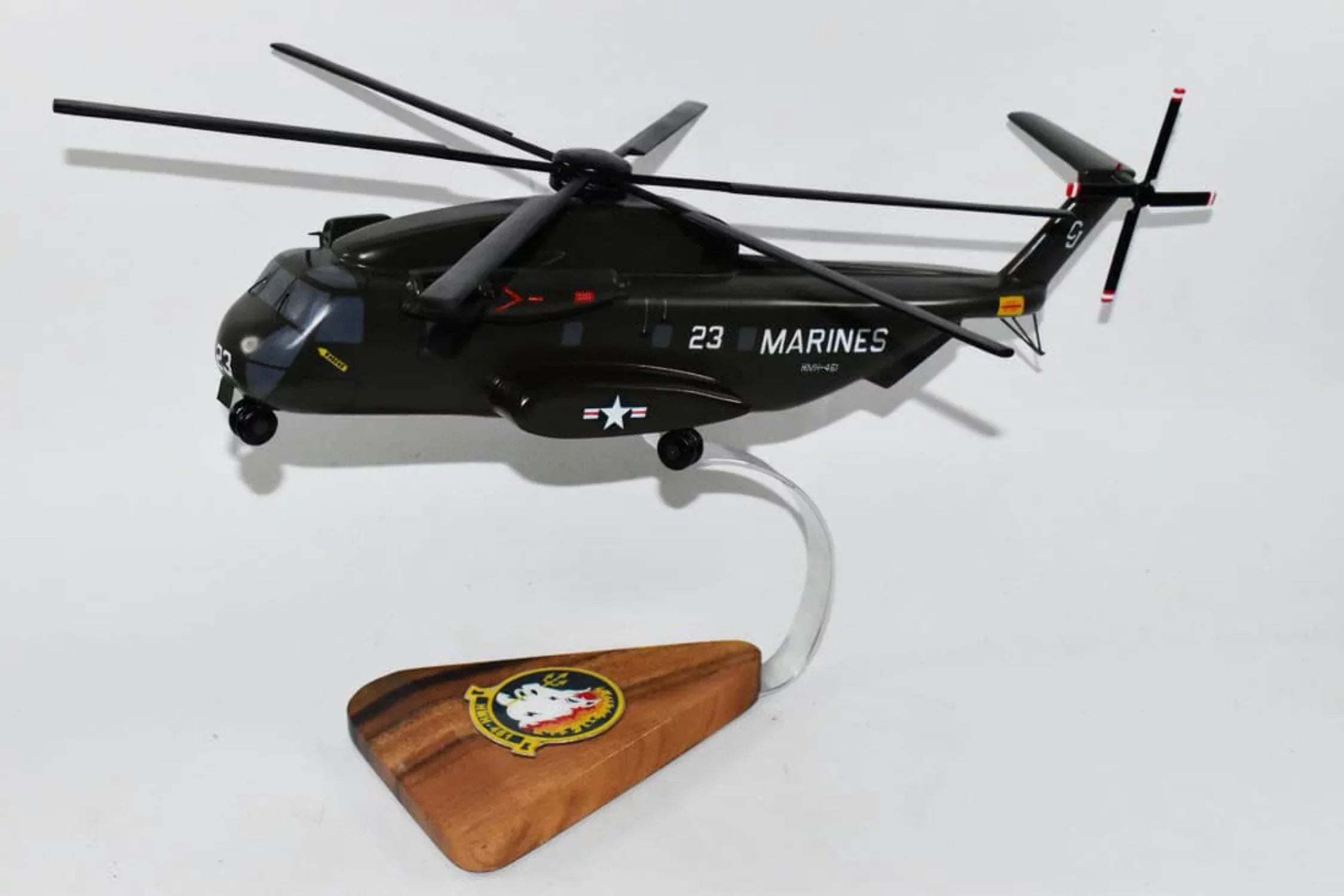 (16) Horses HMH-461 Scale, CH-53D Sikorsky STALLION?, Mahogany Iron 1/74th Model SEA (23)