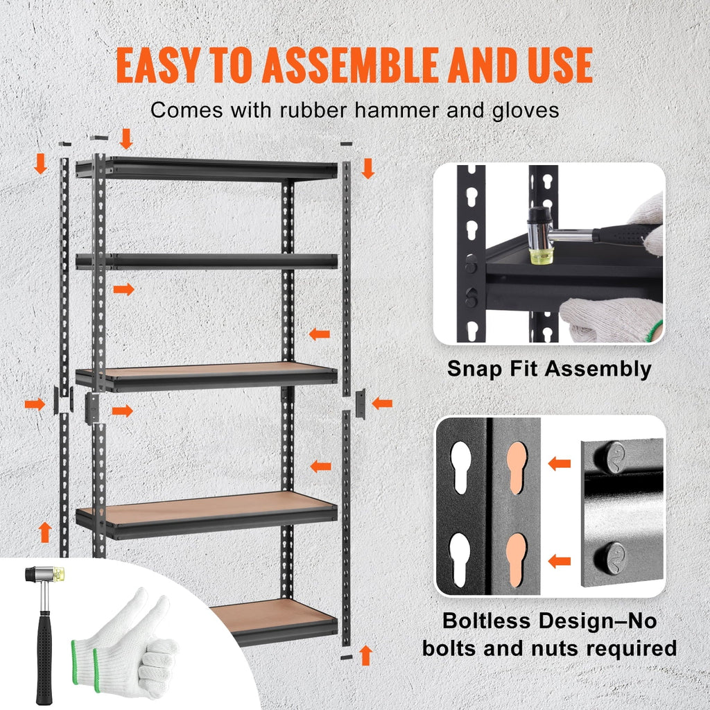 Unit, Steel 60"H 2000 Garage 30"W Heavy 5 Adjustable Load BENTISM Tier 12"D Rack lbs Storage Duty x Shelving x
