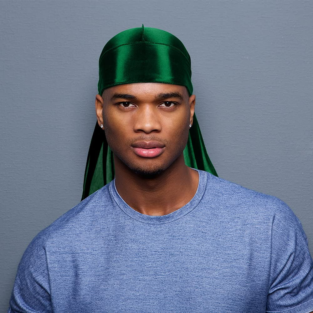 Silk Perfect Pcs Men Waves 4 Durag for ASKNOTO Headwraps Pcs with Silky 360 4 and Long Cap Tail Wave