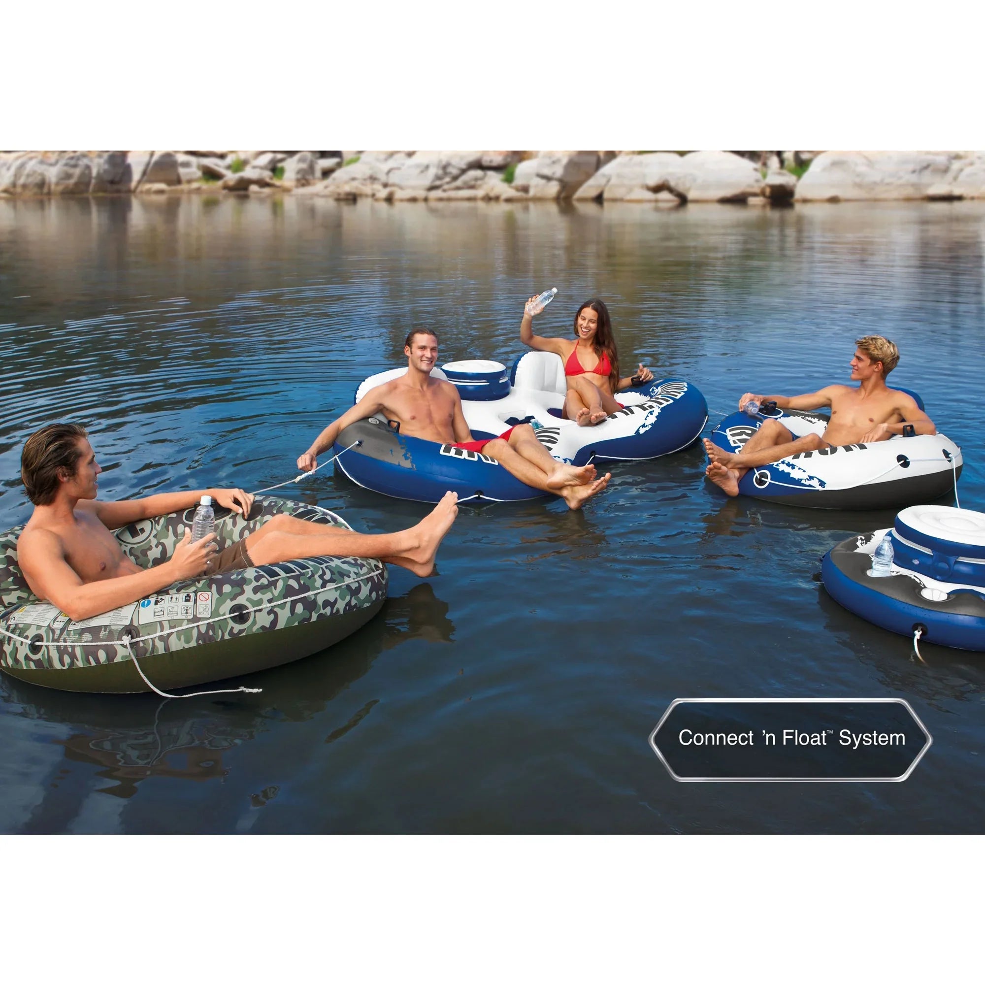 (15 Floating for Lake/Pool 1-Person Tube Run Raft River Intex Pack) Inflatable