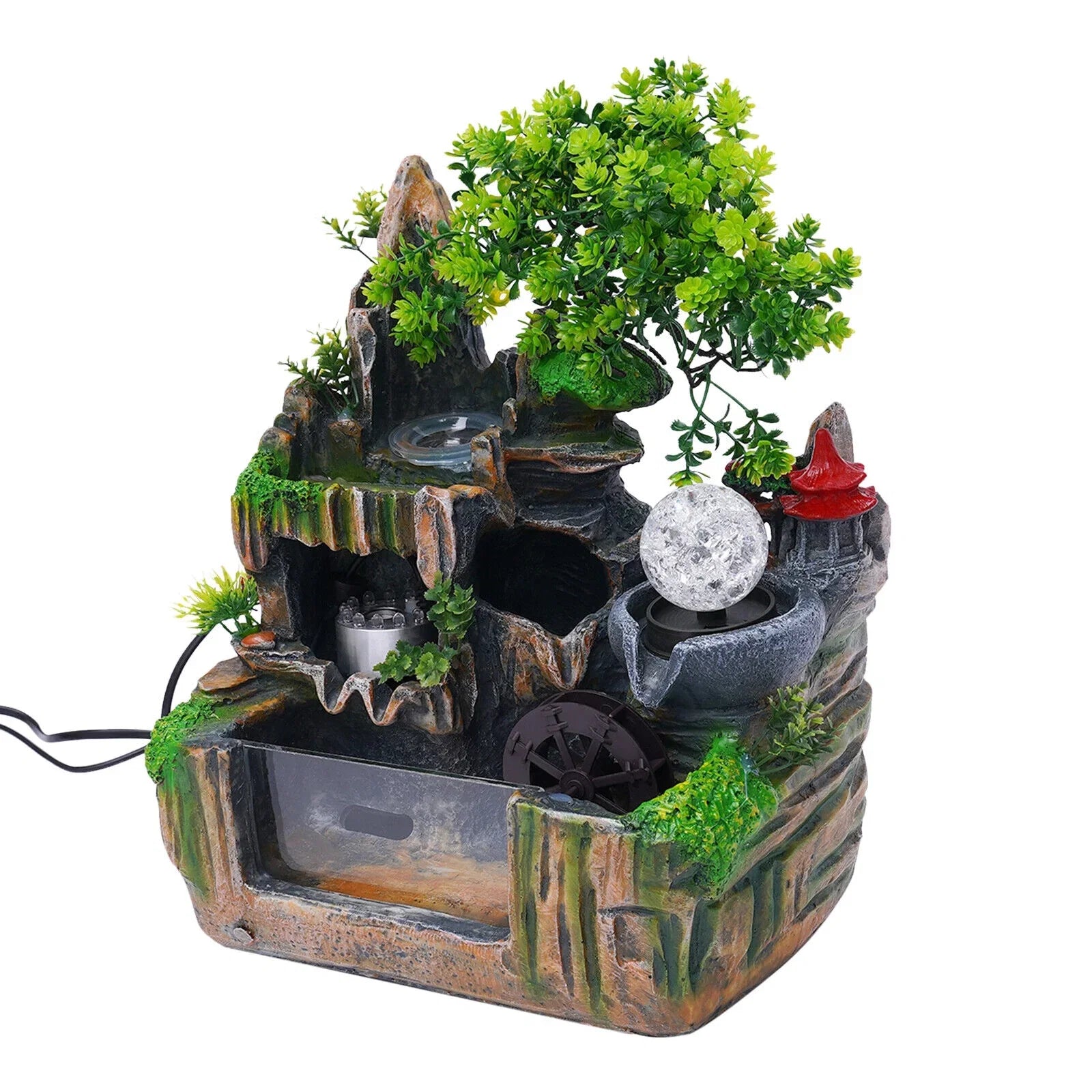 Ball Fountain Led Indoor for Rockery Lamp Classical + with Decor Atomizer Glass