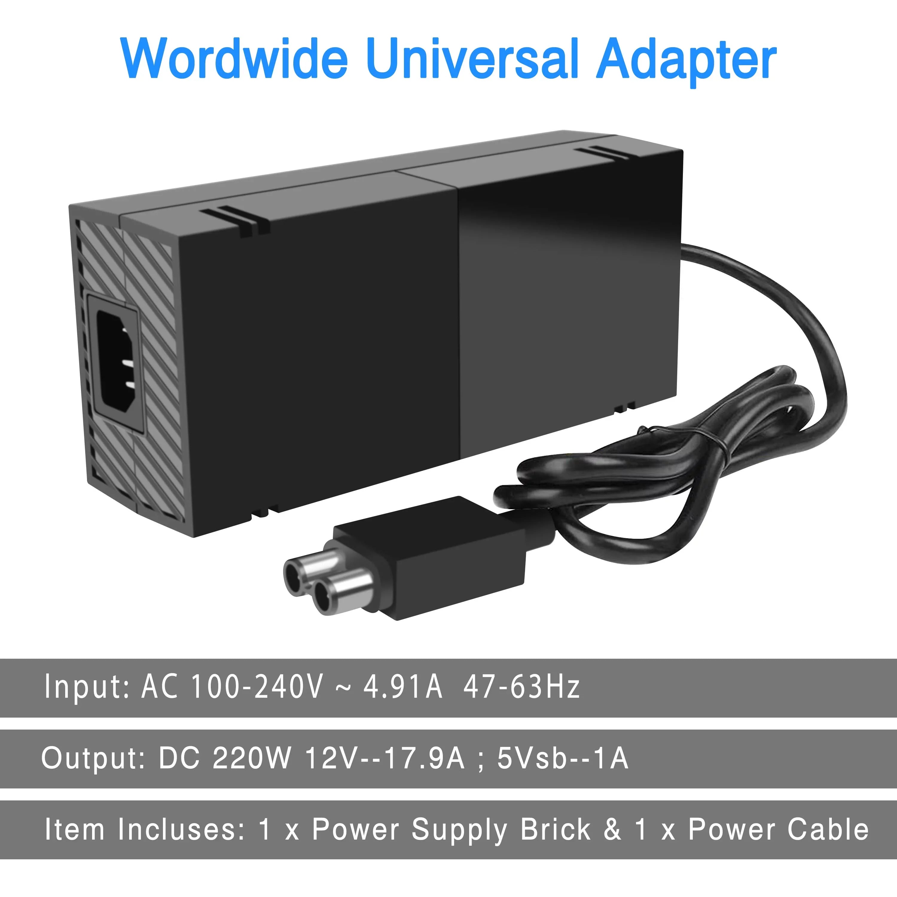 One for Supply [220W Cool with Brick Console Game Cord, 12V Low Xbox Power Noise 17.9A] NATNO Power and