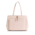 Pink Unisex Tote Chanel Business Shopping Pre-Owned (Good) Affinity Authenticated Bag Caviar Tote Leather
