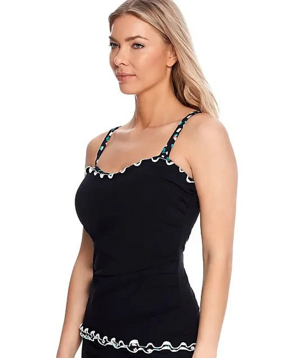 Underwire Gin Top, 34F, US UK Tankini Profile BLACK by 34E Fizz Swim Gottex
