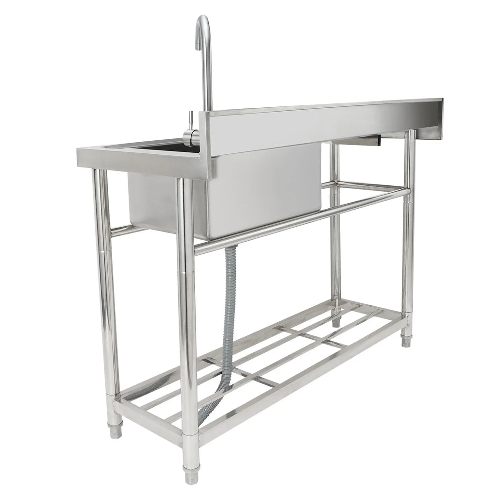 39.4 37.4 in Sink 19.1 x BENTISM Single Utility Prep x & w/Workbench Commercial Bowl