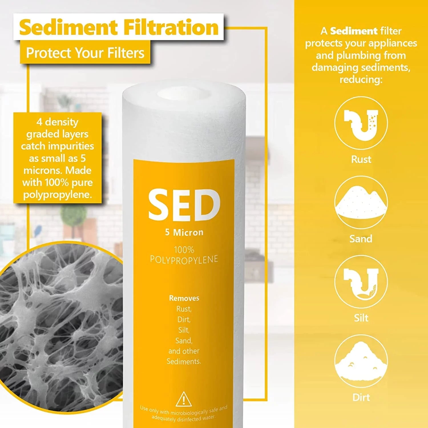 Filter Express Carbon \u2013 GPD Year RO SED Sediment Reverse inch System 10 Filters 23 Water PAC Filters Osmosis Replacement with \u2013 Set GAC 50 Size Membrane 3 Filters ACB \u2013