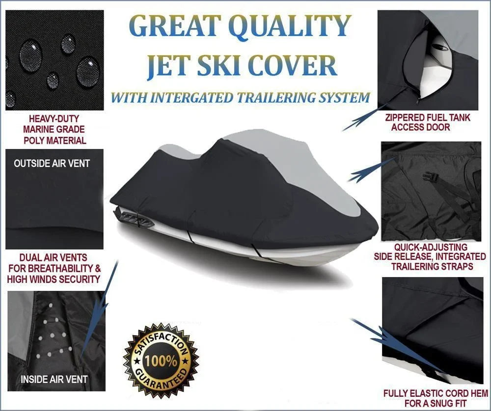 for GTX Compatible Jet Cover Watercraft Sea-Doo Doo SUPER 600D HEAVY-DUTY SKI Cover JET PWC Ski 1998-2003 RFi Sea