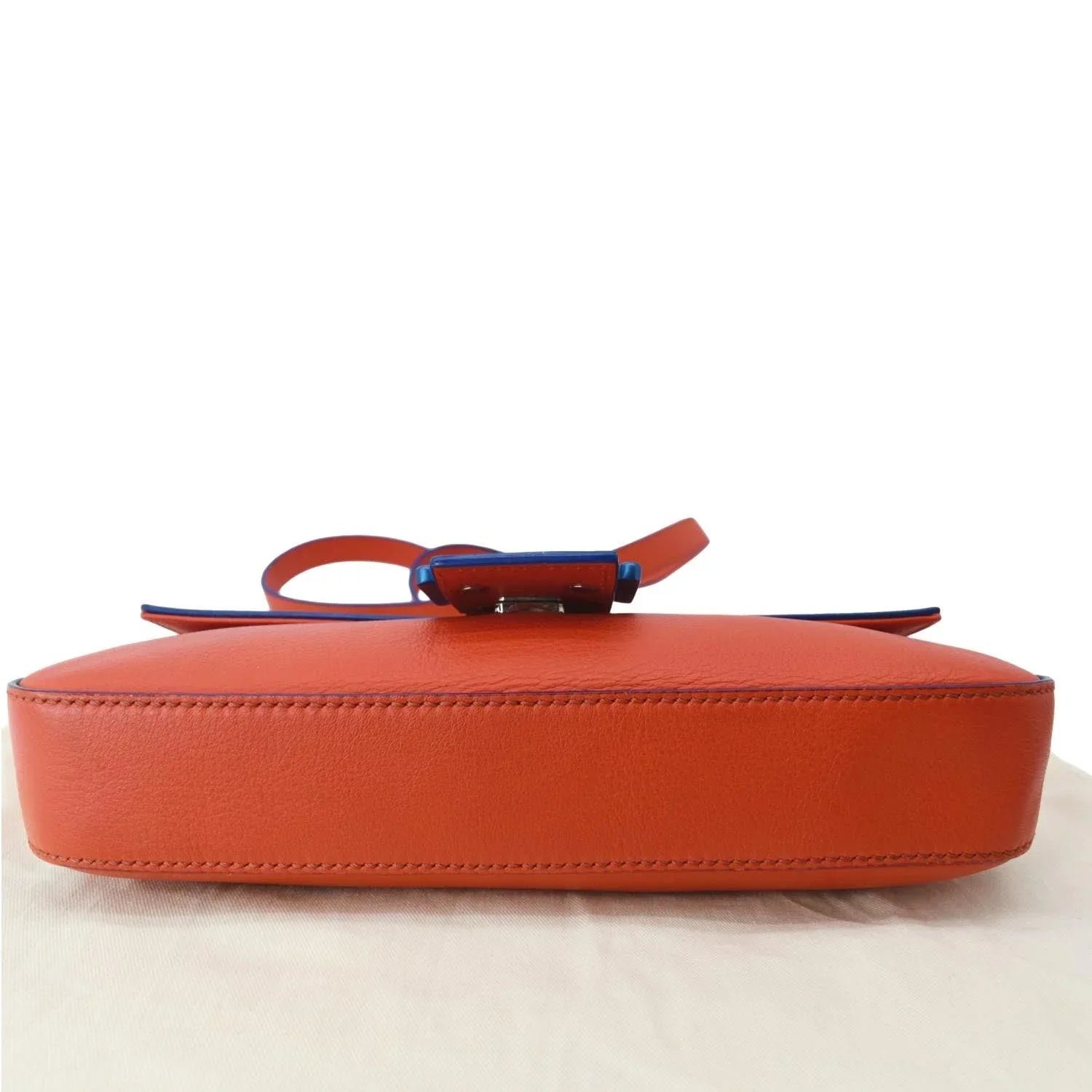 Baguette Leather Bag Monster Orange Eye Pre-owned Crossbody Calfskin FENDI