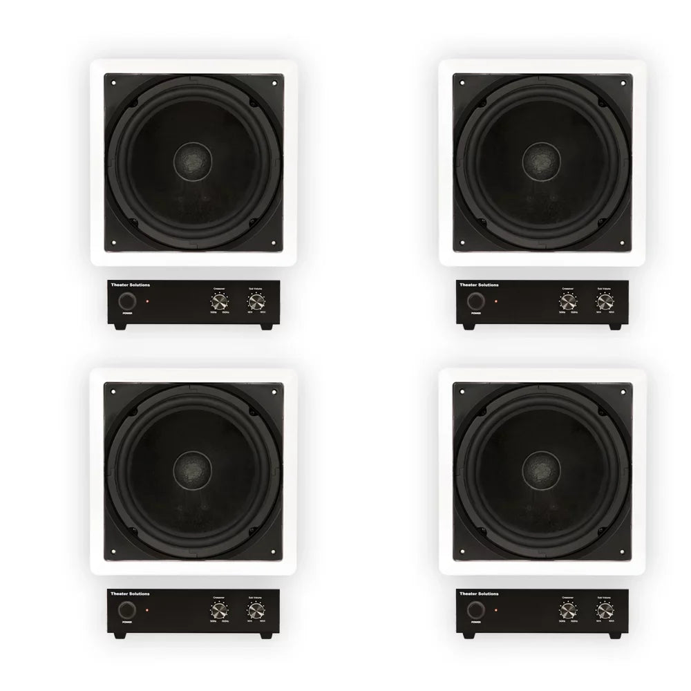 Pack Solutions Mount 4 Amp Subwoofer Speaker TS1000 Flush Theater and 10"