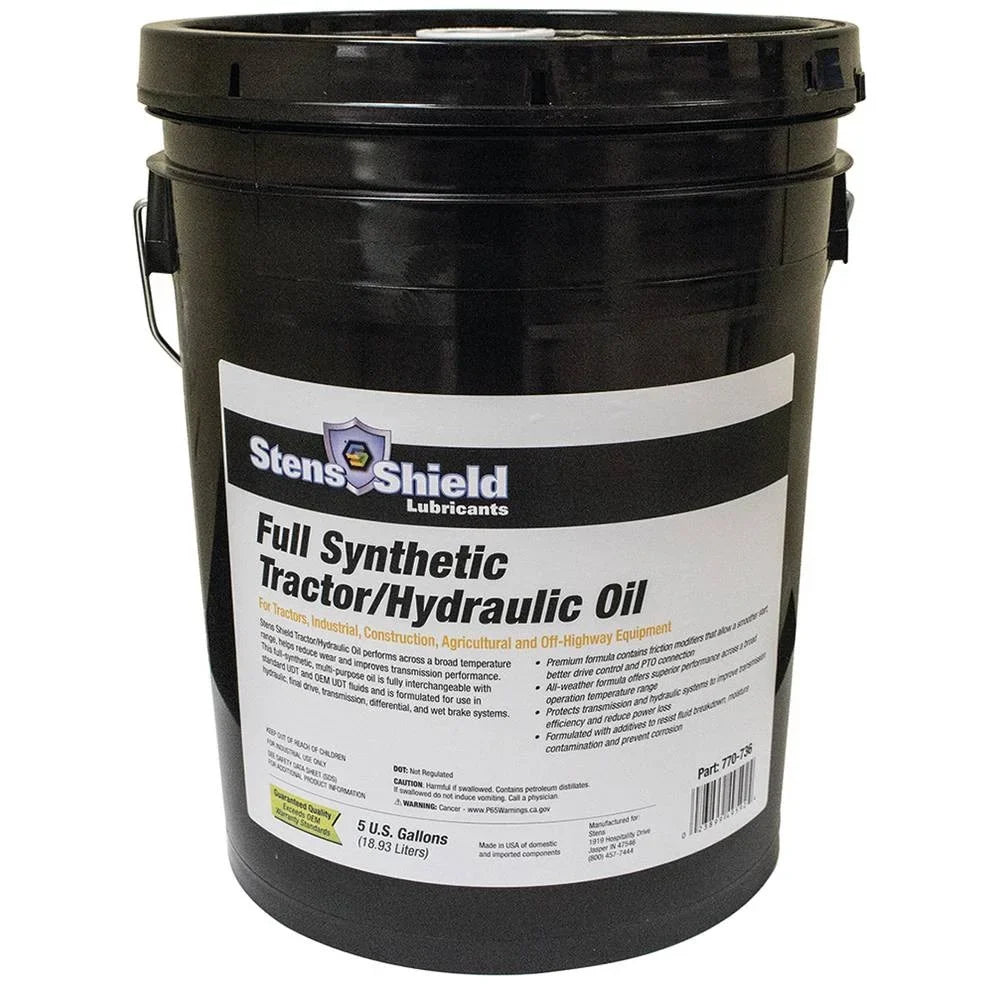 5 for pail Hydraulic Gallon Oil Full-synthetic, Stens 770-736 New Shield