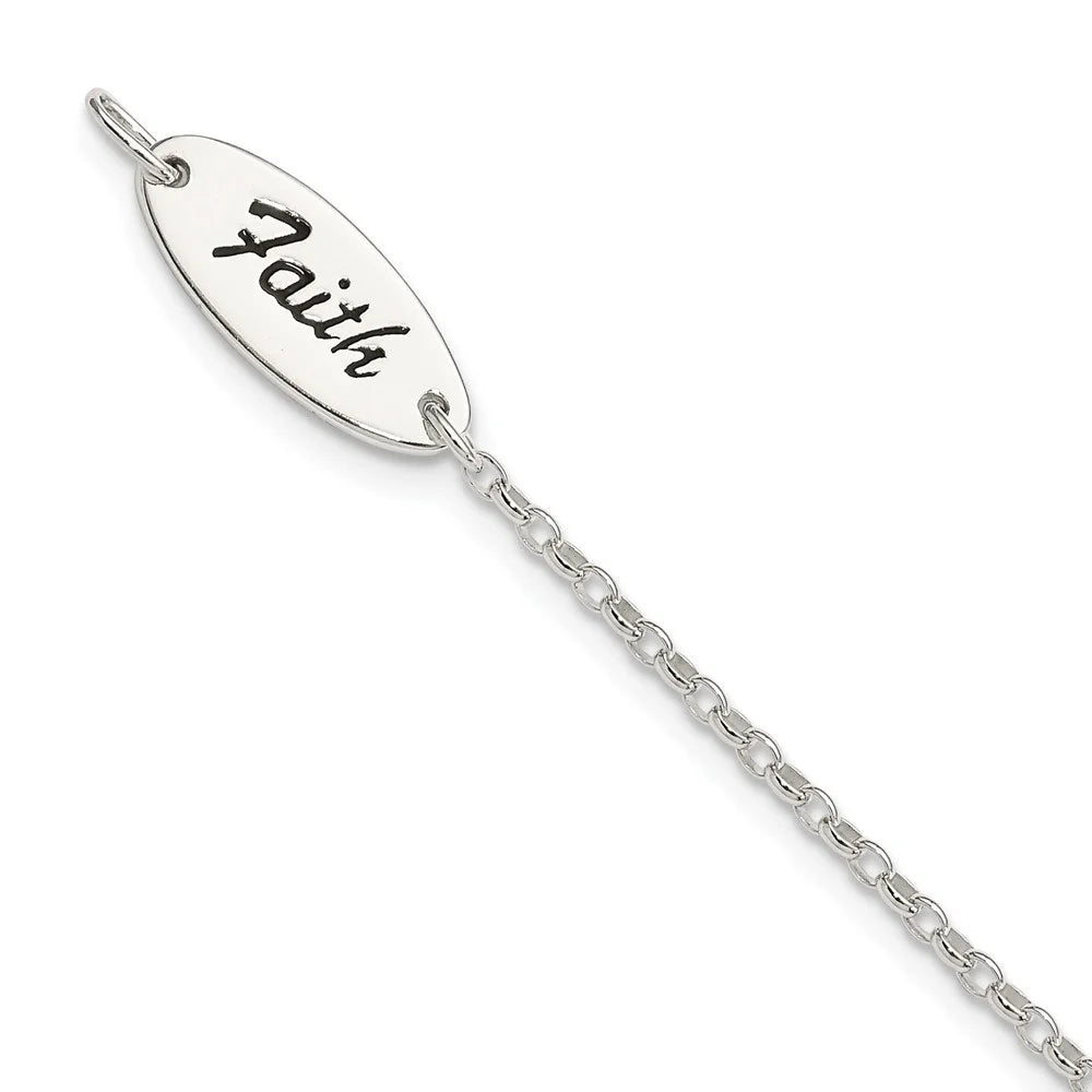 and FAITH Silver 7.5inch Auriga Cross Bracelet Women Enamel for 925 Sterling