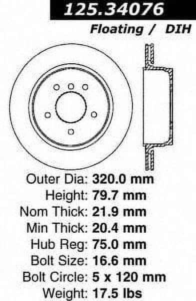 DISC X3 BMW 2004-2010 CENTRIC PARTS Fits HI-CARBON - select: